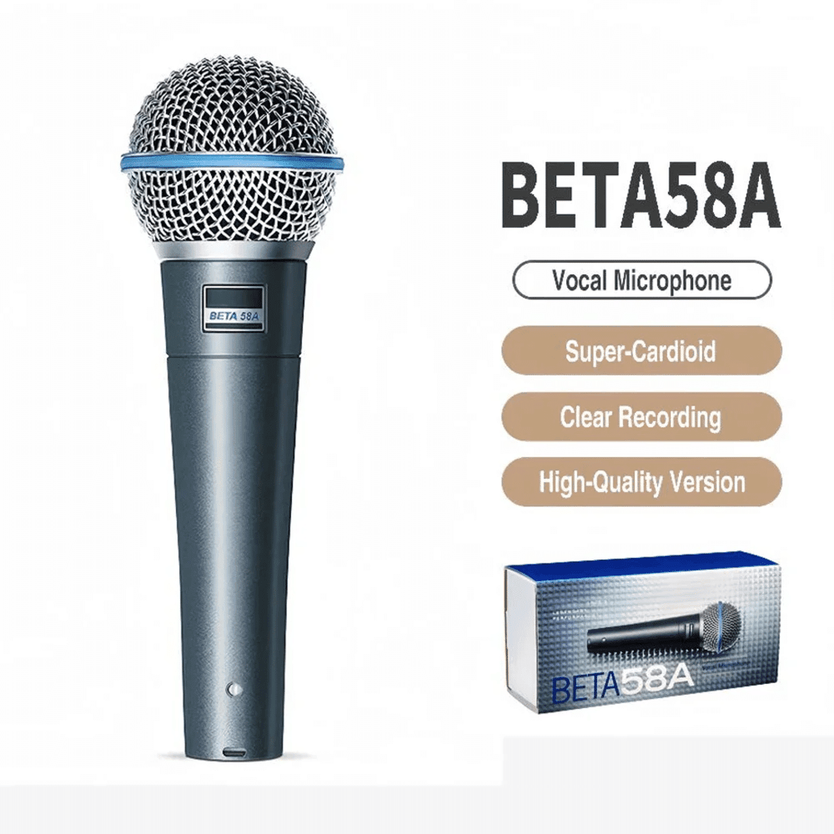 BETA 58A 슈퍼카디오이드 다이나믹 마이크 - 전문적인 무대용 - 알리익스프레스 직구
