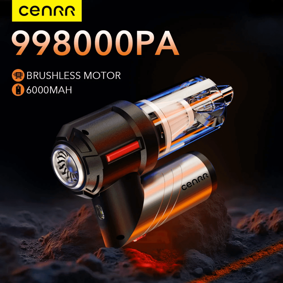 Cenrr 998000pa 휴대용 무선 차량용 청소기 – 강력한 흡입력 - 알리익스프레스 직구