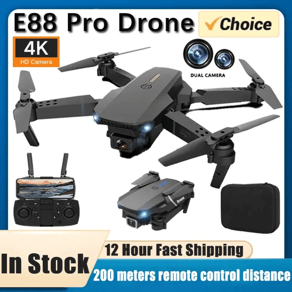 E88Pro 4K 듀얼 카메라 드론 – 와이드 앵글 HD 및 Wi-Fi 연결 - 알리익스프레스 직구