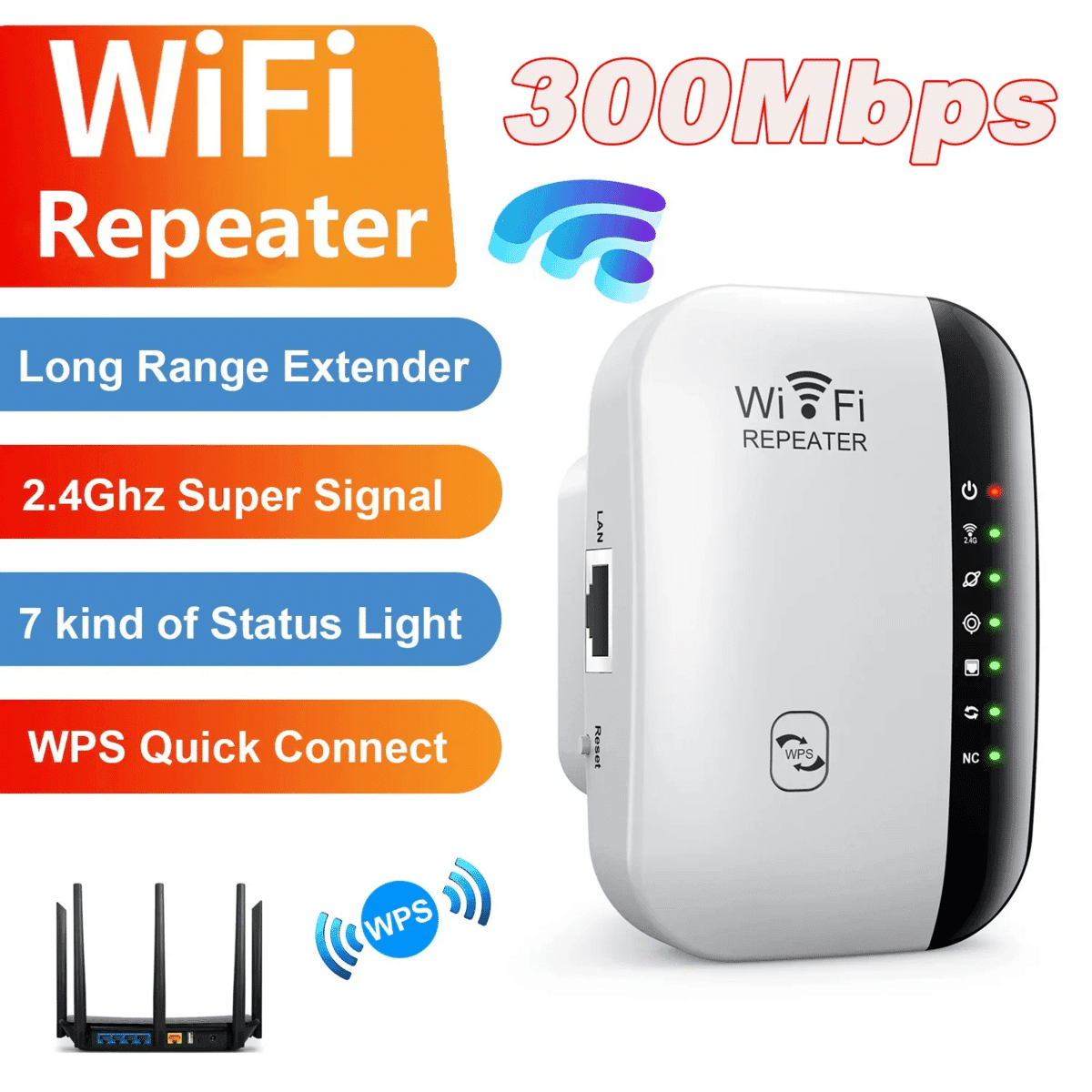 300Mbps 무선 WiFi 확장기 – 긴 거리 신호 증폭기 - 알리익스프레스 직구