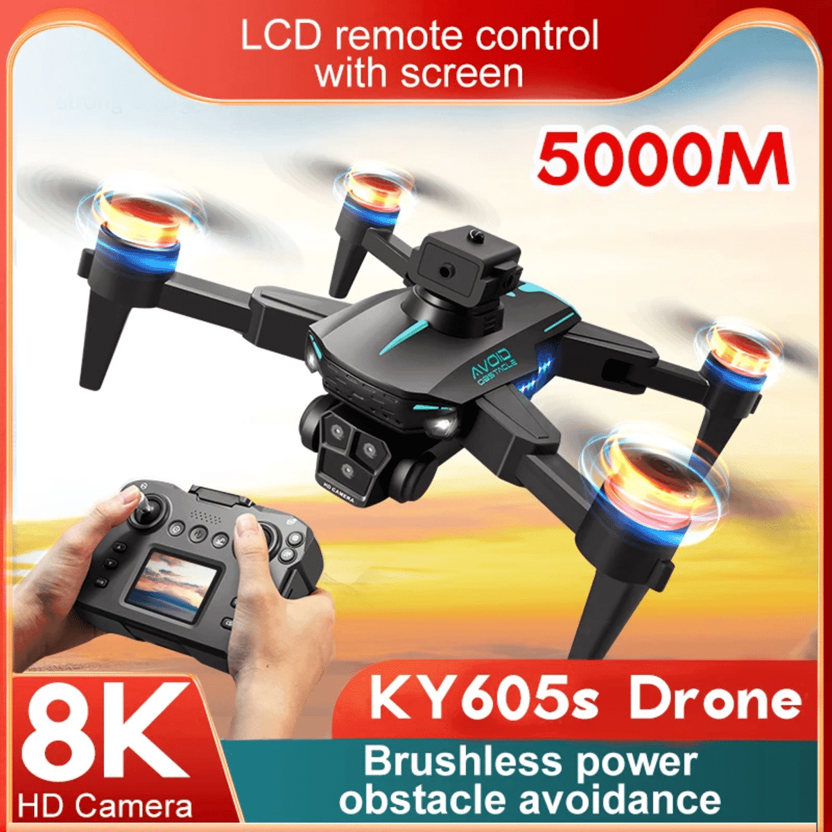 KY605S 드론 - 8K 광각 카메라 및 장애물 회피 기능 - 알리익스프레스 직구